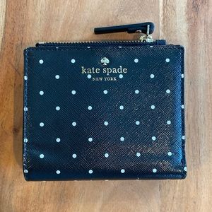 Black and white polka dot wallet